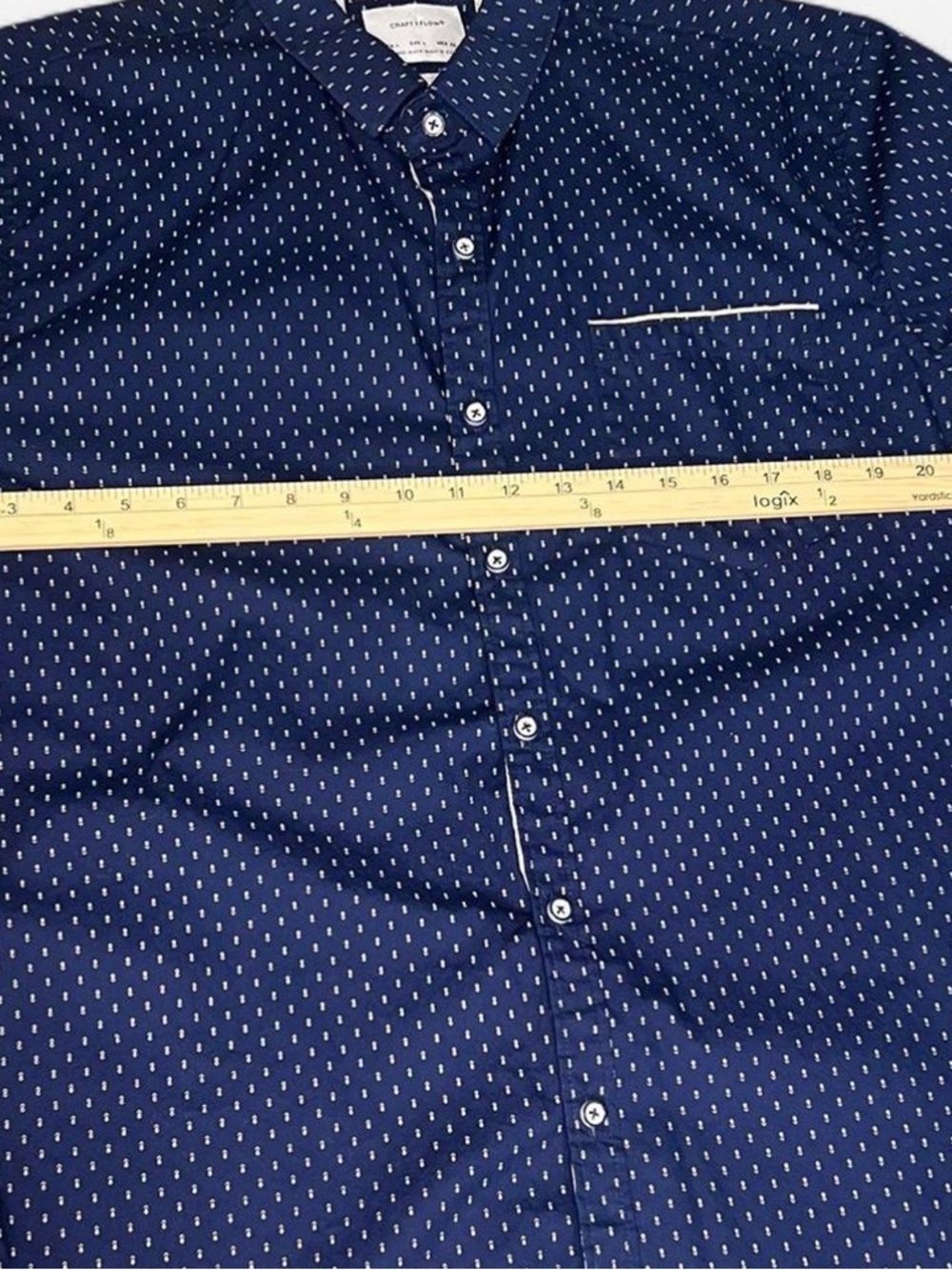 Craft + Flow Navy Short Sleeve Button Down Shirt Men’s L - Picture 4 of 5
